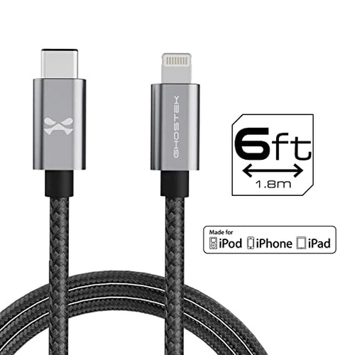 NRGline (1st Gen) - Gray, 6 Feet, Lightning - USB-C Cable (7581123, NonInventory) For Universal - Gray