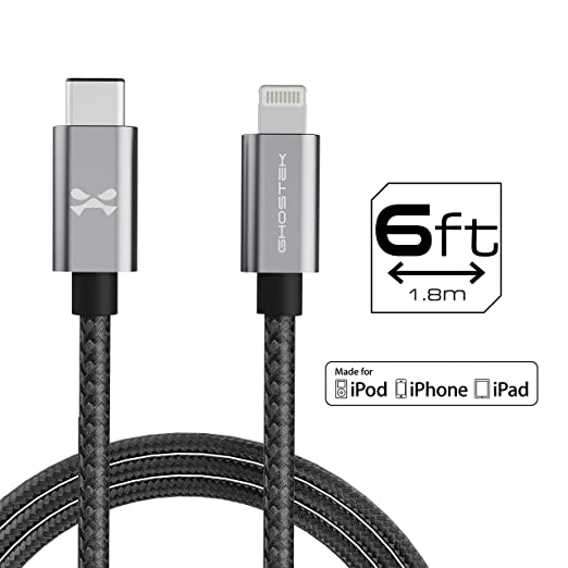 NRGline (1st Gen) - Gray, 6 Feet, Lightning - USB-C Cable (7581123, NonInventory) For Universal - Gray