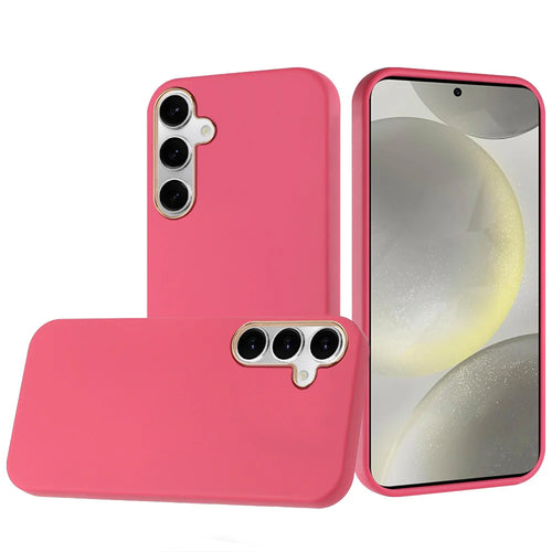 For Samsung s25 Plus/s24 Plus Classy Slick Chromed Around Hybrid Case Cover - Hot Pink