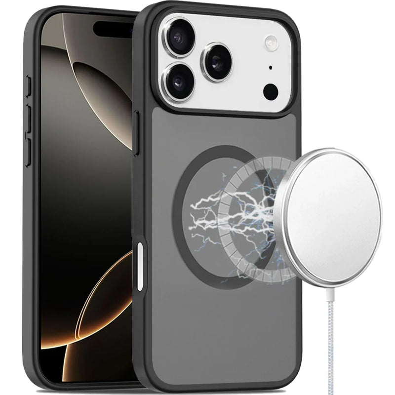 Load image into Gallery viewer, For iPhone 17 Pro Max [Magnetic Circle] Smooth Safe Matte Feel Hybrid Case - Black
