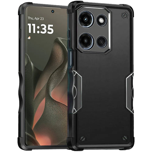 For Motorola Edge 2025 Exquisite Tough Shockproof Hybrid Case Cover - Black