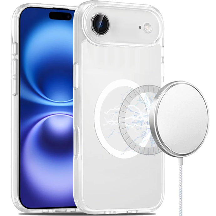 For iPhone 17 Air [Magnetic Circle] Smooth Safe Matte Feel Hybrid Case - Clear