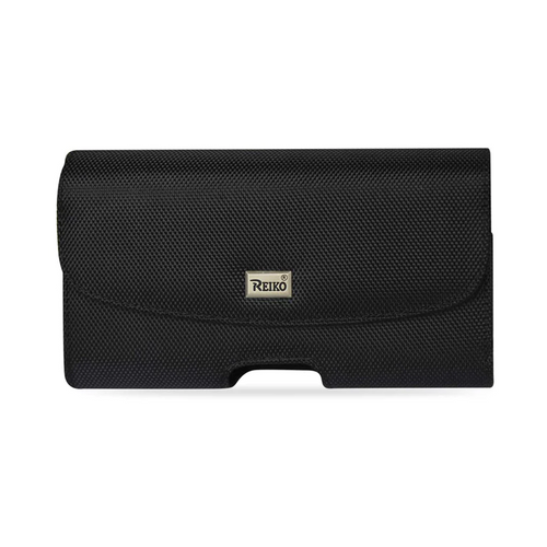 Reiko Horizontal Rugged Pouch With Magnetic Closure and Belt Loop In Black (5.8 x 3.2 x 0.7 Inches) - Medium / Large