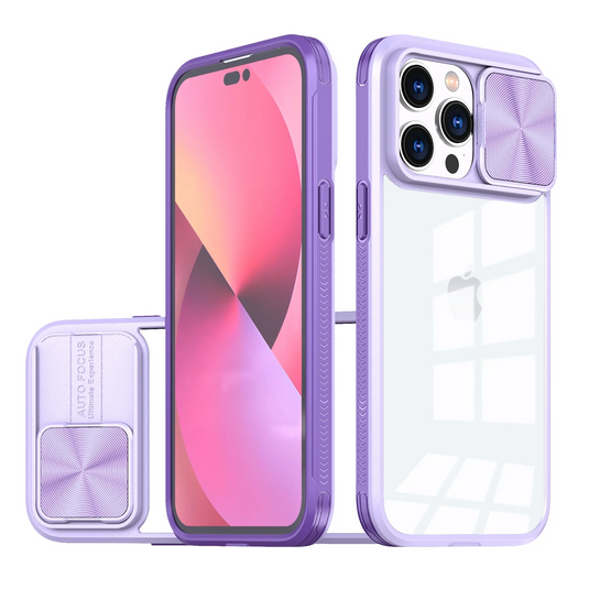 For iPhone 15 Pro Max / Ultra Fusion Transparent Clear Hybrid Case Cover - Purple