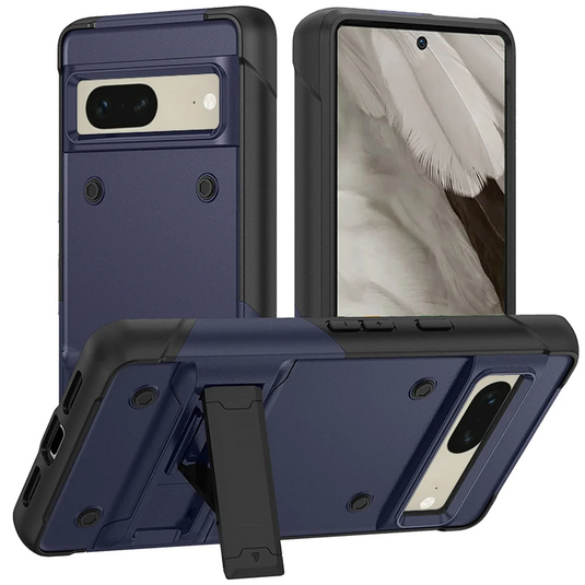 For Google Pixel 7A Thunder Kickstand Hybrid Case Cover - Blue