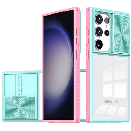 For Samsung Galaxy s24 Ultra Fusion Transparent Clear Hybrid Case Cover - Pink/Blue
