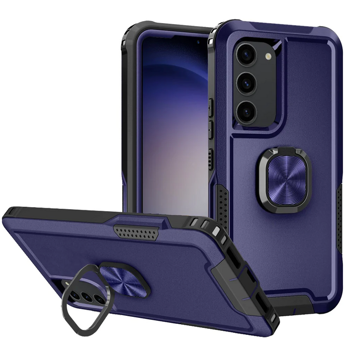 For Samsung s23 FE 5G Superior 3in1 Magnetic Ring Stand Case Cover - Blue