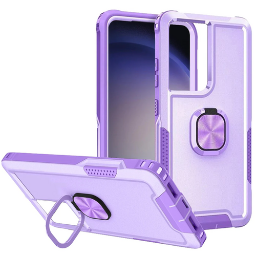 For Samsung Galaxy s24 Plus Superior 3in1 Magnetic Ring Stand Case Cover - Bright Purple