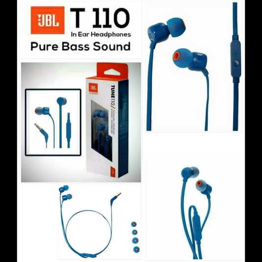 JBL Tune T110 Wired In-Ear Headphones Blue - Main Image