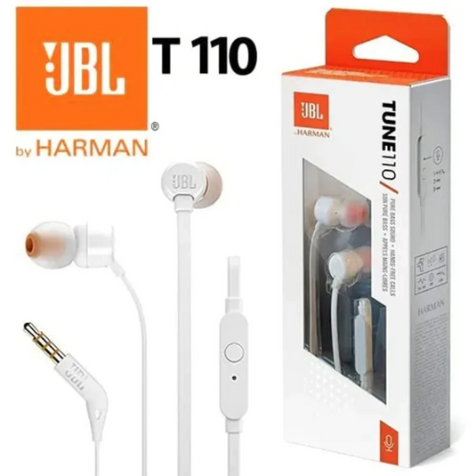 JBL Tune T110 Wired In-Ear Headphones - WHITE