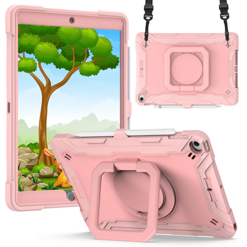 For Samsung A9 Plus 11 inch Tablet Tough Hybrid Rotating 360 Degree Kickstand - Rose Gold