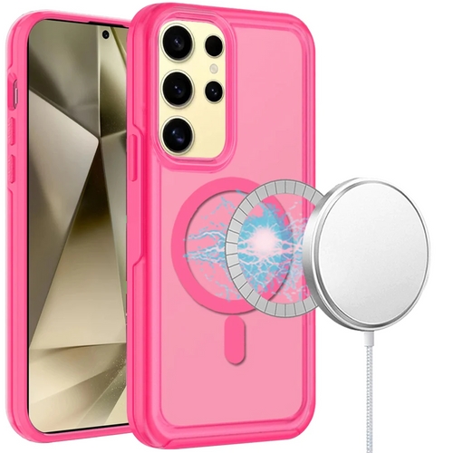 For Samsung Galaxy s24 Plus Glossy Oil Premium Hybrid Case Cover - Hot Pink