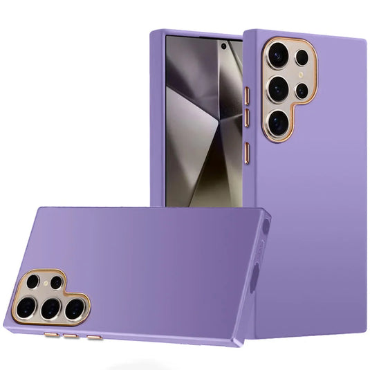 For Samsung s25 Ultra Classy Slick Chromed Around Hybrid Case Cover - Dark Purple