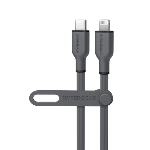 HyperGear Flexi PRO USB-C to Lightning Cable 6ft Grey