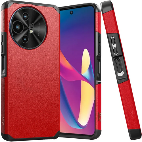 For TCL 50 XL 5G Tough Strong Hybrid (Magnet Mount Friendly) Case Cover - Red