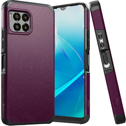 For REVVL 7 Pro 5G Tough Strong Hybrid (Magnet Mount Friendly) Case Cover - Dark Purple