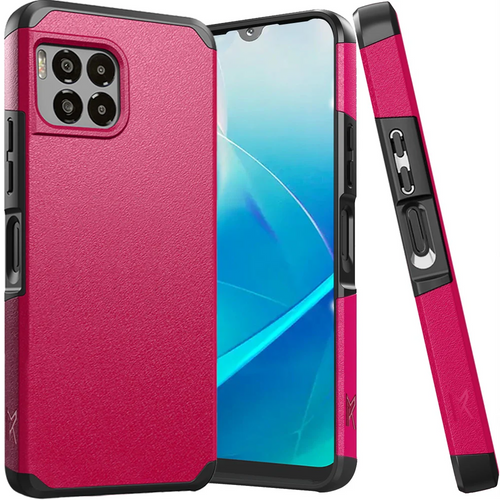 For REVVL 7 Pro 5G Tough Strong Hybrid (Magnet Mount Friendly) Case Cover - Hot Pink