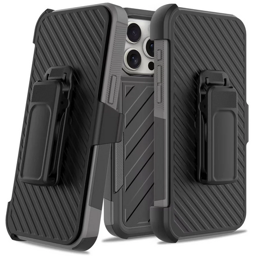 For iPhone 12/12 PRO Noble lined shockproof dual layer hybrid - Black/Grey