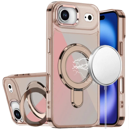 For iPhone 17 Air CHROME HQ Rotational Magnetic Ring Hybrid - Desert Titanium