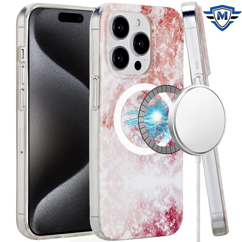 For iPhone 15 Pro Max METKASE (Magnetic) Premium Design Matte Recycled Eco-Friendly GRS IMD Case - Rich Marble