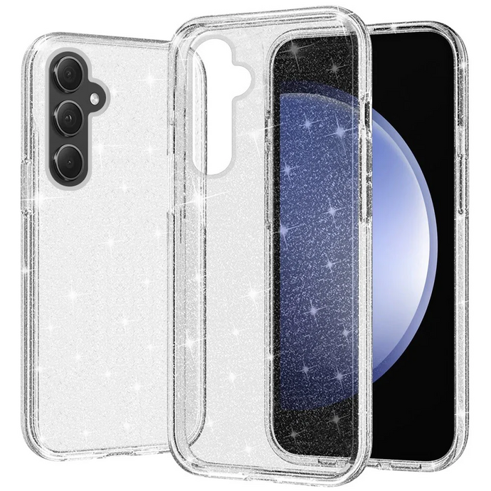 For Samsung s23 FE 5G Glitter Ultra Thick 3mm Transparent Hybrid Case Cover - Clear