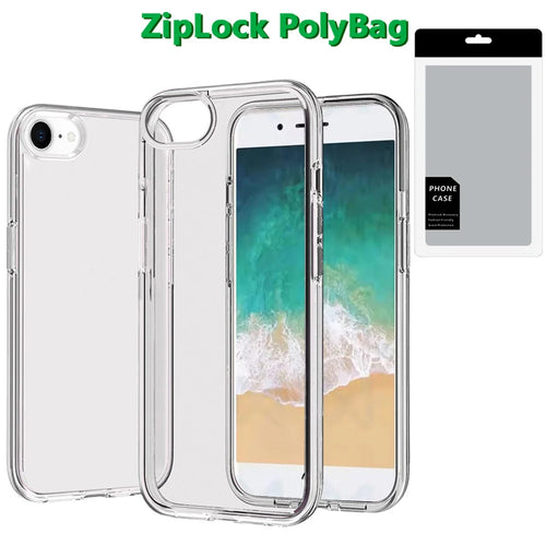 [PolyBag] For iPhone SE4 Sturdy Ultra Thick 3mm Transparent Hybrid Case Cover - Clear