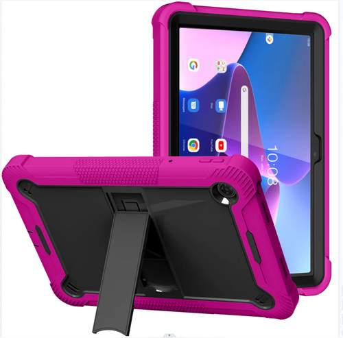 For Apple iPad Pro 13inch 2024 Tough Tablet Strong Kickstand Hybrid Case Cover - Hot Pink