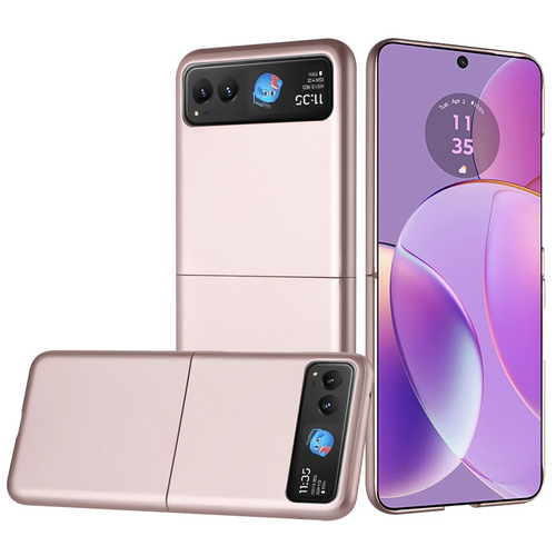 For Motorola Razr 2024 Flip Snap On Premium Matte Finish Case Cover - Rose Gold