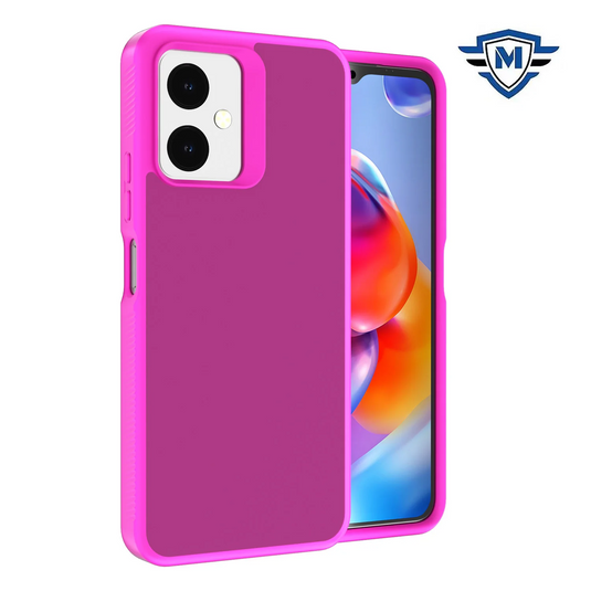 For Boost Celero SC 5g 2024 METKASE Dotted Edged Line Skin-Touch High Quality Hybrid in Slide-Out Package - Hot Pink