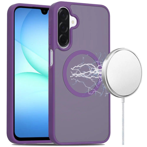 For Samsung A17 5G [Magnetic Circle] Smooth Safe Matte Feel Hybrid Case - Dark Purple