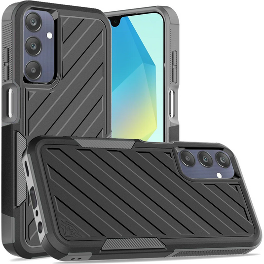 For Samsung A16 5G Noble lined shockproof dual layer hybrid - Black/Black