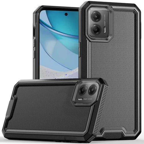 For Motorola MOT G 5G 2023 Rank Tough Strong Modern Fused Hybrid Case Cover - Black
