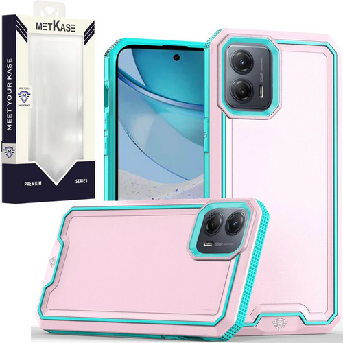 For MOTO G 5G (2023) METKASE Rank Tough Strong Modern Fused Hybrid in Slide-Out Package - Light Pink