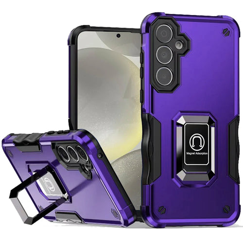 For Samsung s25/s24 OPTIMUM Magnetic Ring Stand Hybrid Case Cover - Dark Purple