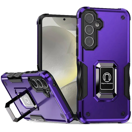 For Samsung s25/s24 OPTIMUM Magnetic Ring Stand Hybrid Case Cover - Dark Purple