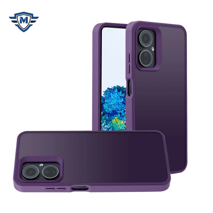 For Celero 3 METKASE Dotted Edged Line Skin-Touch High Quality Hybrid in Slide-Out Package - Dark Purple