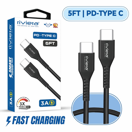 Premium Package - 5FT Fast Charging Cable [Type C - Type C (PD)] - Black (47)