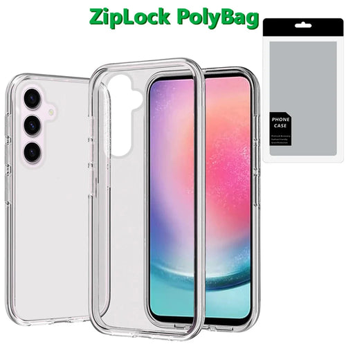 [PolyBag] For Samsung Galaxy A26 Sturdy Ultra Thick 3mm Transparent Hybrid Case Cover - Clear