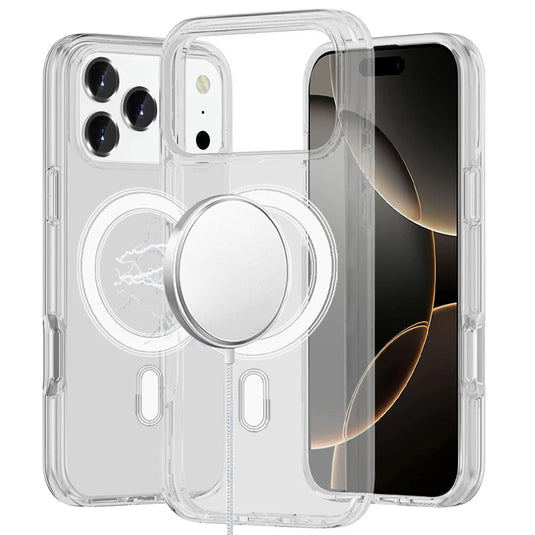 For iPhone 17 Pro Sturdy Ultra [Magnetic Circle] Thick 3mm Transparent Hybrid - Clear
