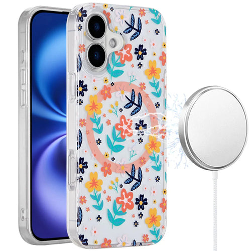 For iPhone 17 [Magnetic] Double Layer Design IMD Case - Colorful Floral