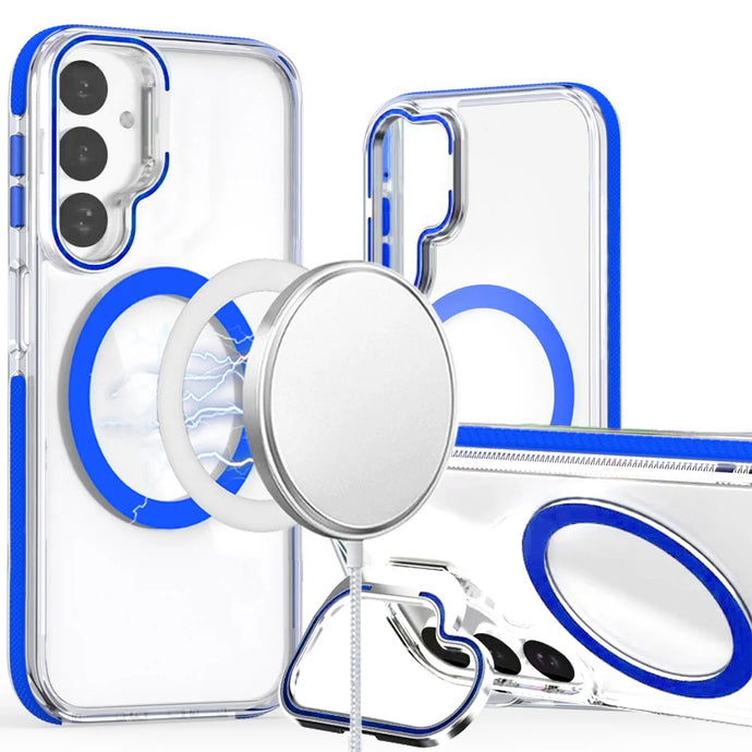 For Samsung A17 5G MagSonic Camera Bracket Stand Magnetic Ring Circle Hybrid - Blue