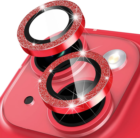 ZZEN Glitter Eagle Lens Protector for iPhone 14 / 14 Plus Two Cameras - Red