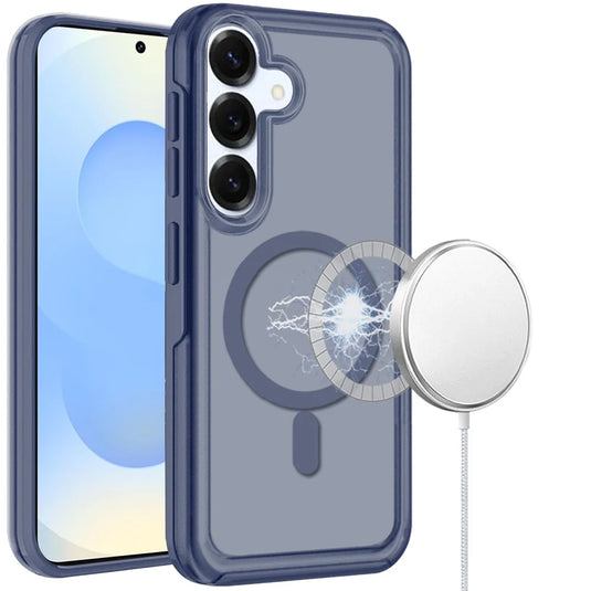 For Samsung s25/s24 Glossy Oil Premium Hybrid Case Cover - Dark Blue