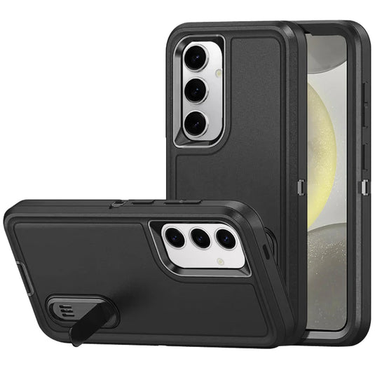 For Samsung s25 Plus/s24 Plus PEAK 3in1 Toughest Hybrid with Stand Cover Case - Black/Black