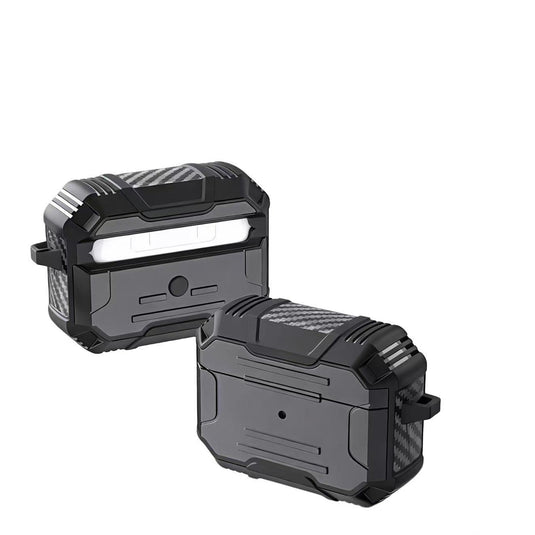 For AirPods Pro 3 2025 (3rd Version) Rugged ShockProof Hybrid With Metal Hook Case Cover - Black