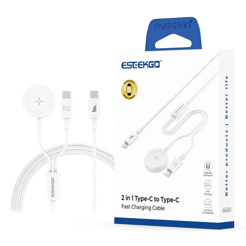 Load image into Gallery viewer, ESEEKGO AW-21C Wireless Fast Charging For Apple Watch &amp; Type-C To Type-C Charging cable (LANE B12 ESEEK#13)
