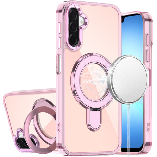 For Samsung A17 5G CHROME HQ Rotational Magnetic Ring Hybrid - Light Pink