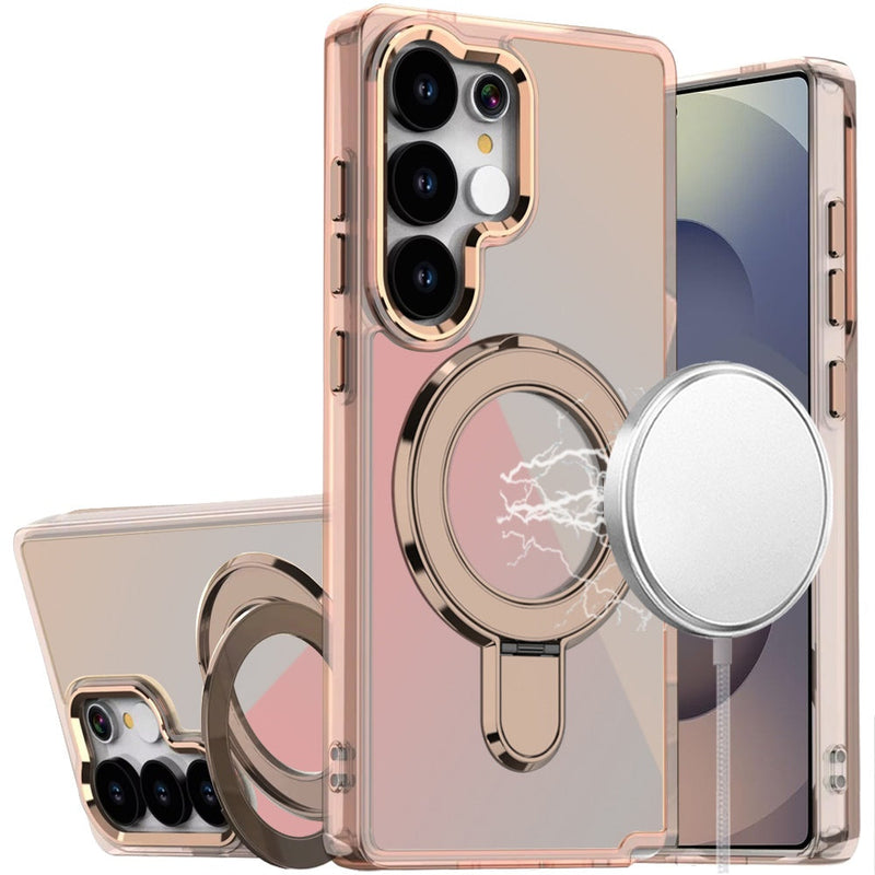 Load image into Gallery viewer, For Samsung s25 Ultra CHROME HQ Rotational Magnetic Ring Hybrid - Desert Titanium
