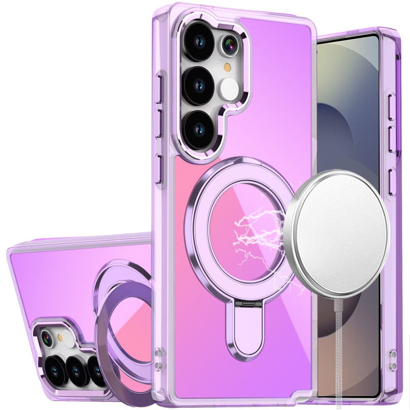 Load image into Gallery viewer, For Samsung s25 Ultra CHROME HQ Rotational Magnetic Ring Hybrid - Light Purple
