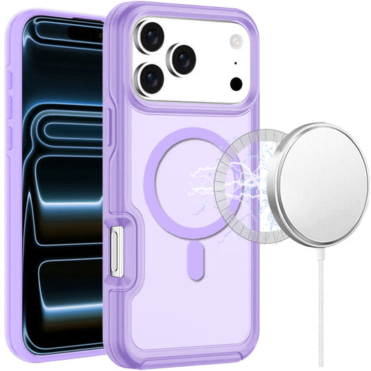 For iPhone 17 Pro Max Glossy Oil Premium Hybrid Case Cover - Purple
